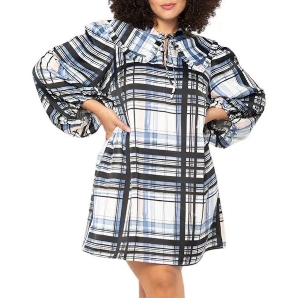 Eloquii Puff Sleeve Collared Dress